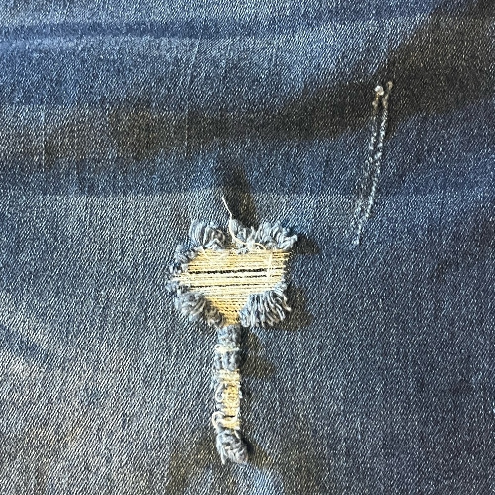 Distressed Denim Overall Mini Dress, 1X - Picture 13 of 14